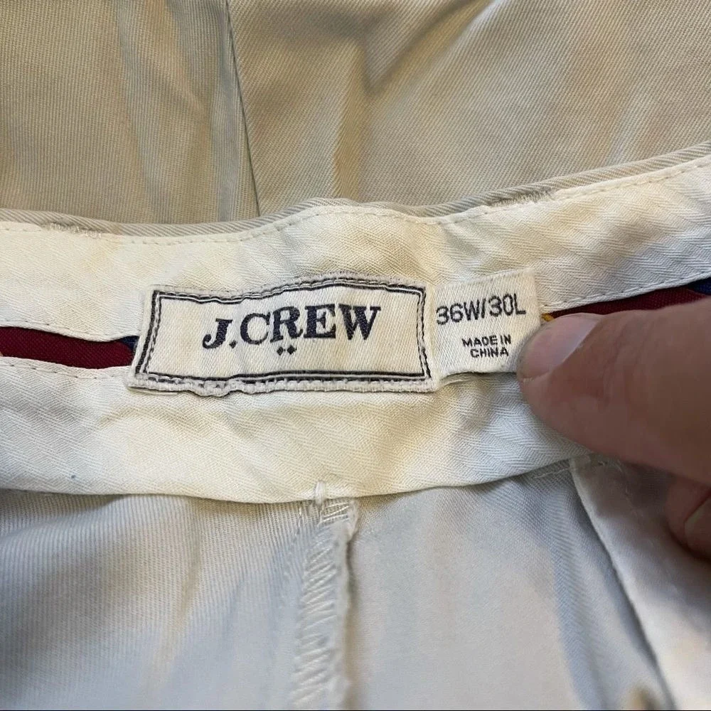 J‎ Crew Bone Colored Khaki Slacks 36W x 30L